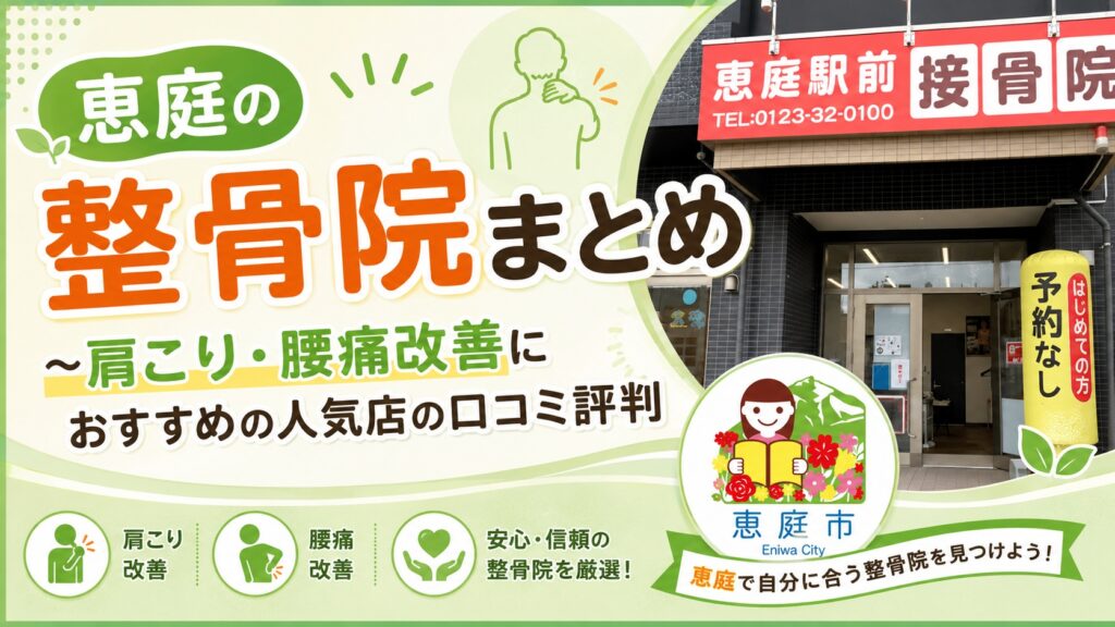 恵庭,整骨院,接骨院,おすすめ,口コミ,評判,腰痛,肩こり