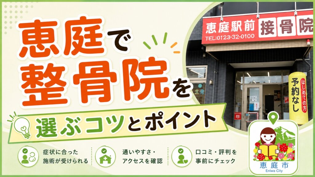 恵庭,整骨院,接骨院,おすすめ,口コミ,評判,腰痛,肩こり