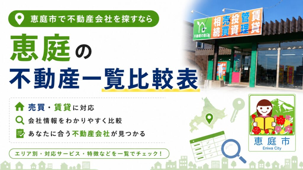 恵庭,不動産,不動産会社,売買,おすすめ