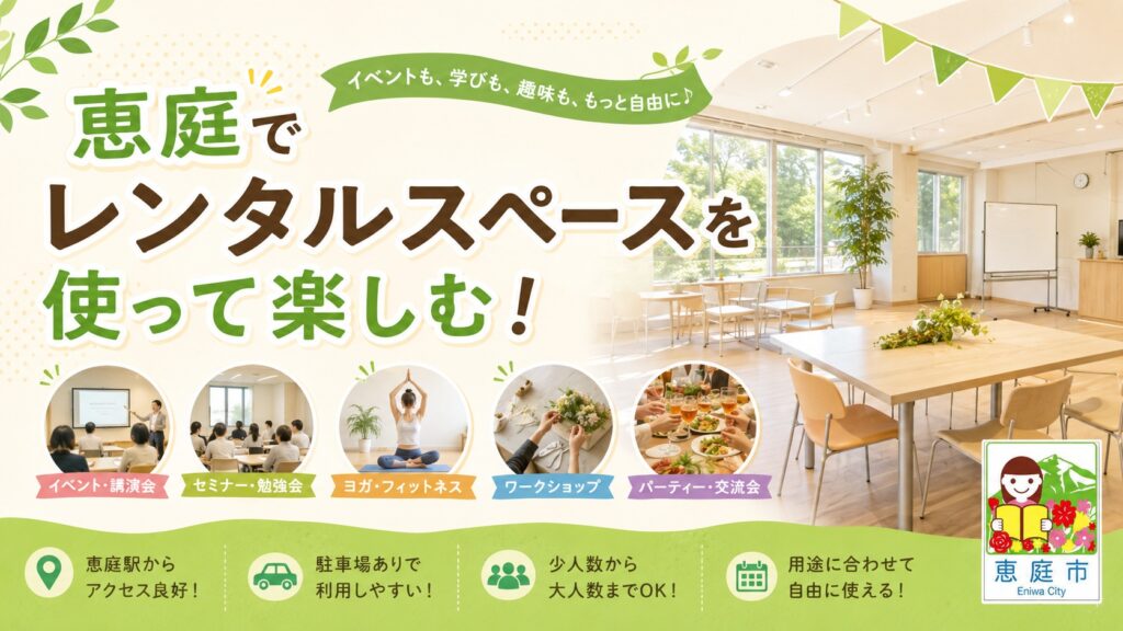 恵庭,レンタルスペース,おすすめ,口コミ,評判,場所