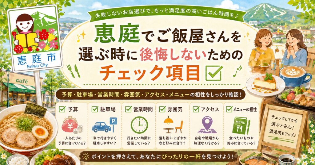 恵庭,ご飯屋,ランチ,夜,ひとり,ファミリー,おすすめ