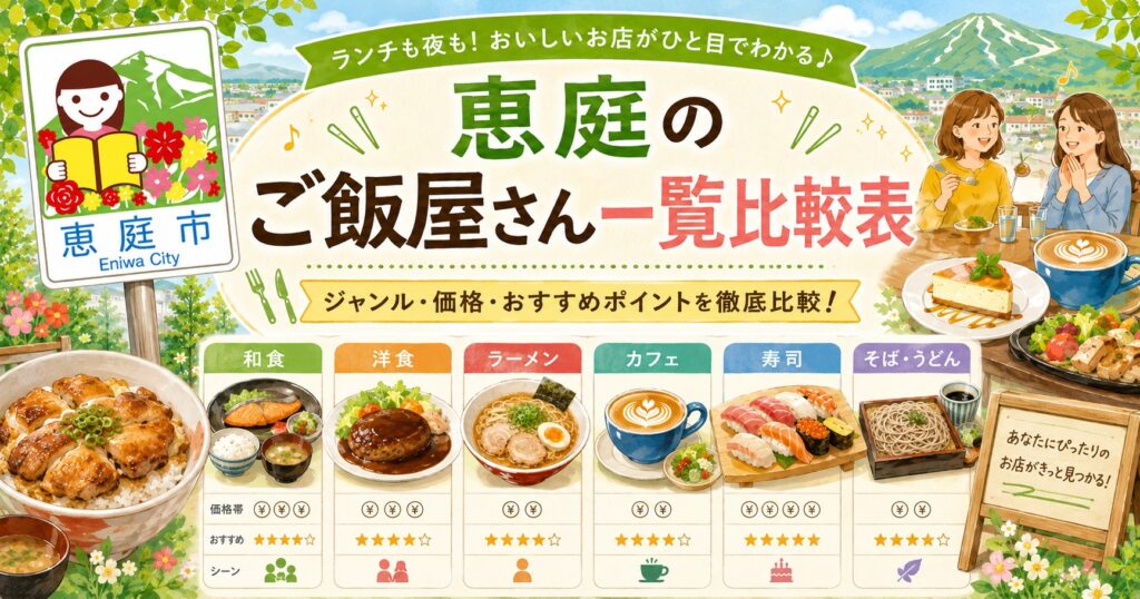 恵庭,ご飯屋,ランチ,夜,ひとり,ファミリー,おすすめ