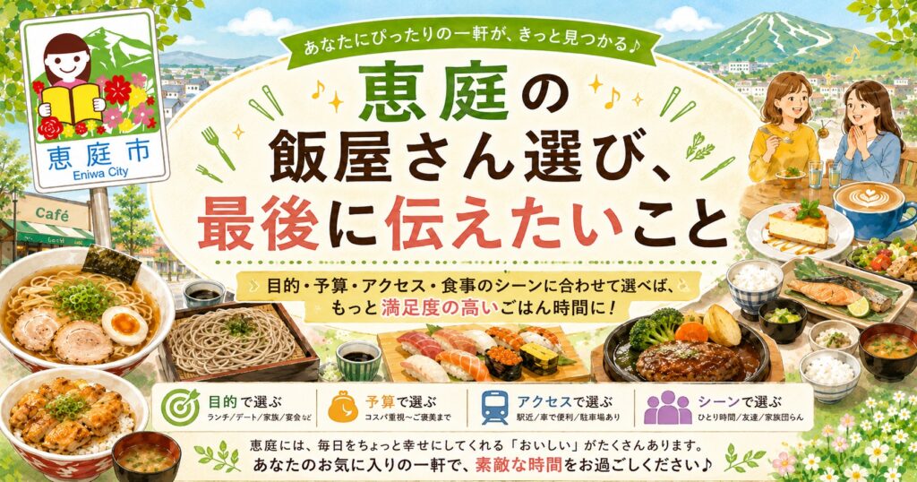 恵庭,ご飯屋,ランチ,夜,ひとり,ファミリー,おすすめ