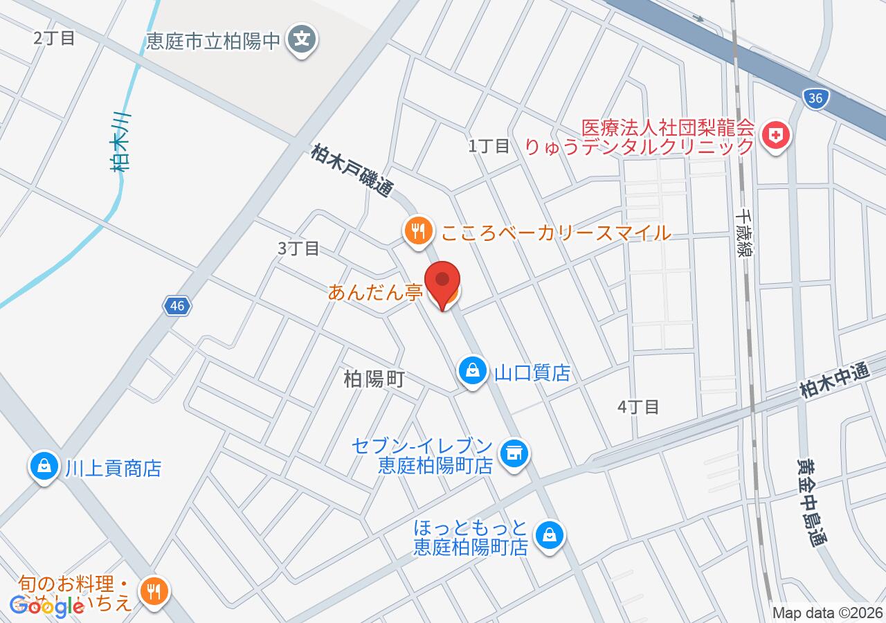 あんだん亭の地図