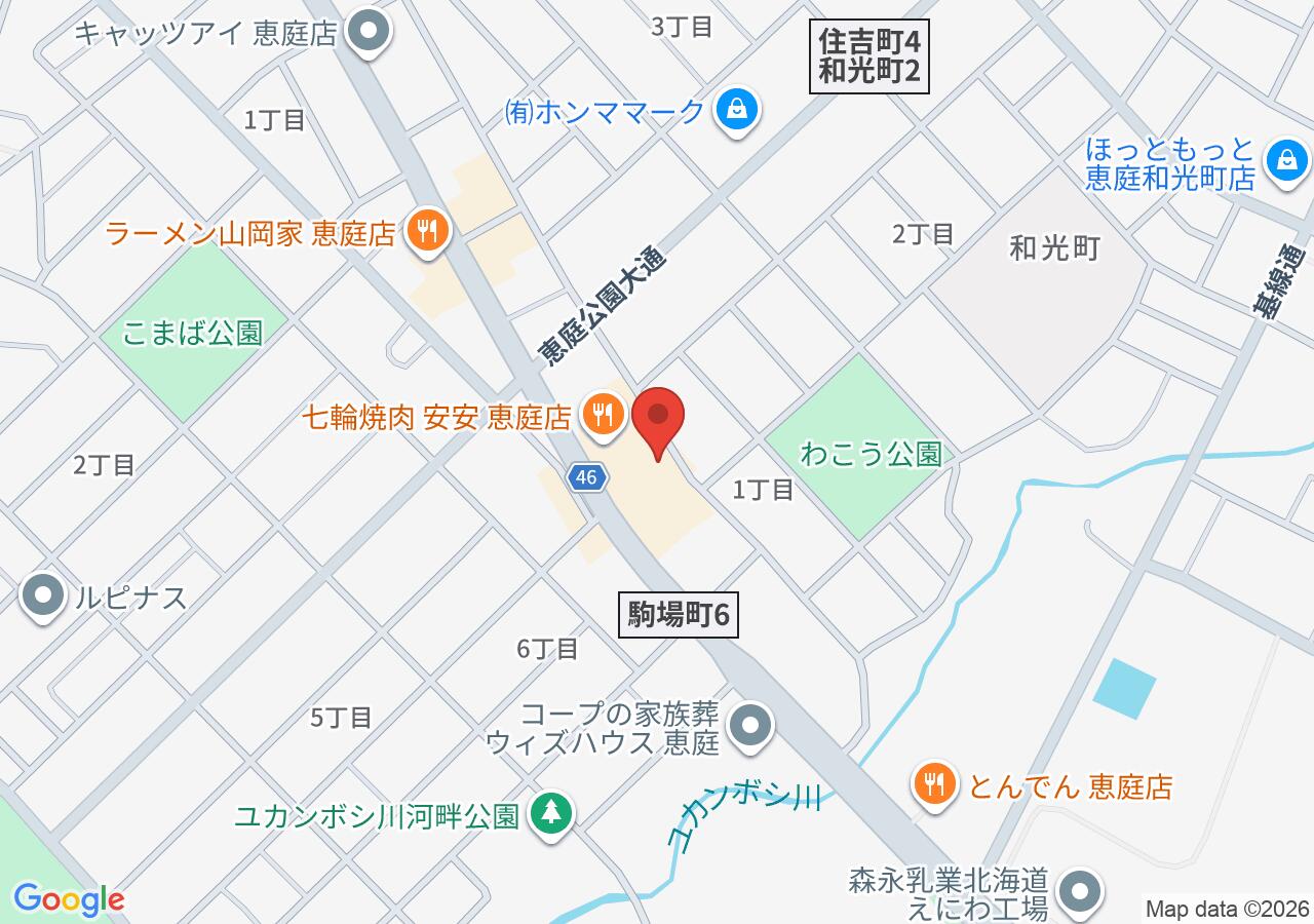 味の時計台 恵庭店の地図