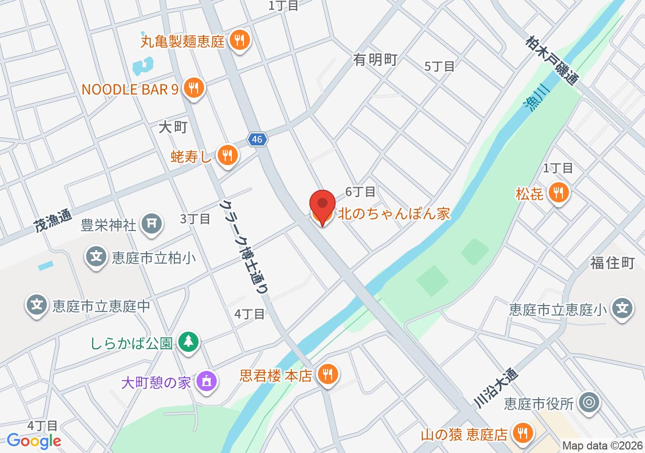北のちゃんぽん家の地図