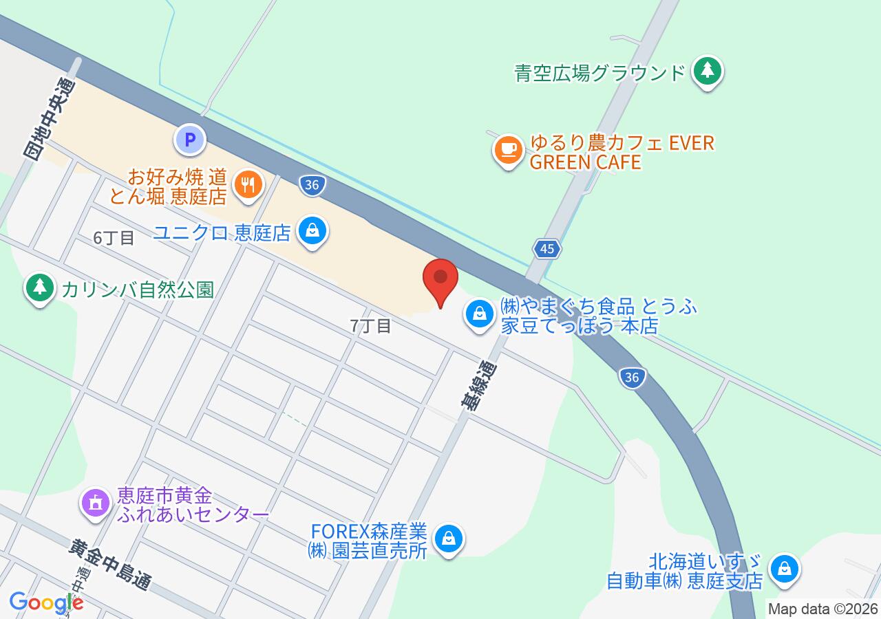 ドーナツ茶屋ほんわかの地図