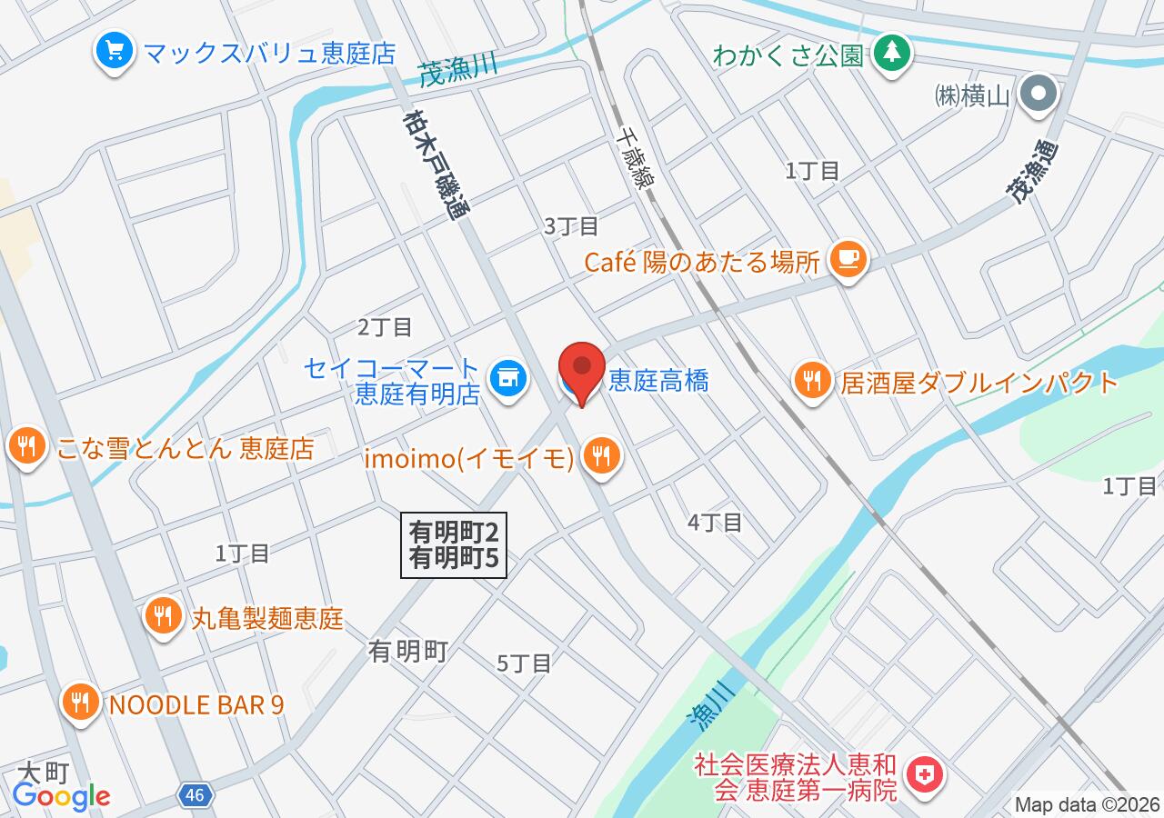 恵庭高橋の地図