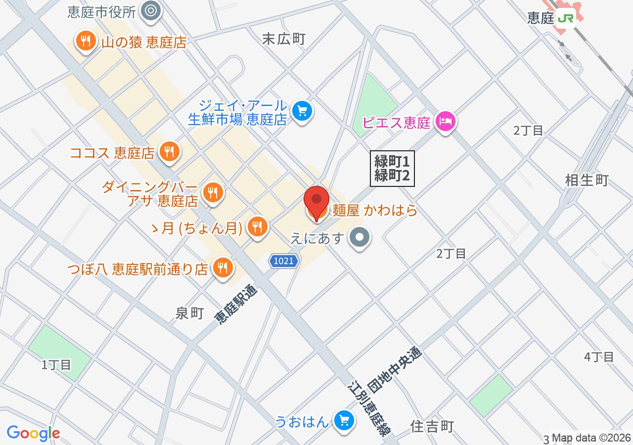 麺屋 かわはらの地図