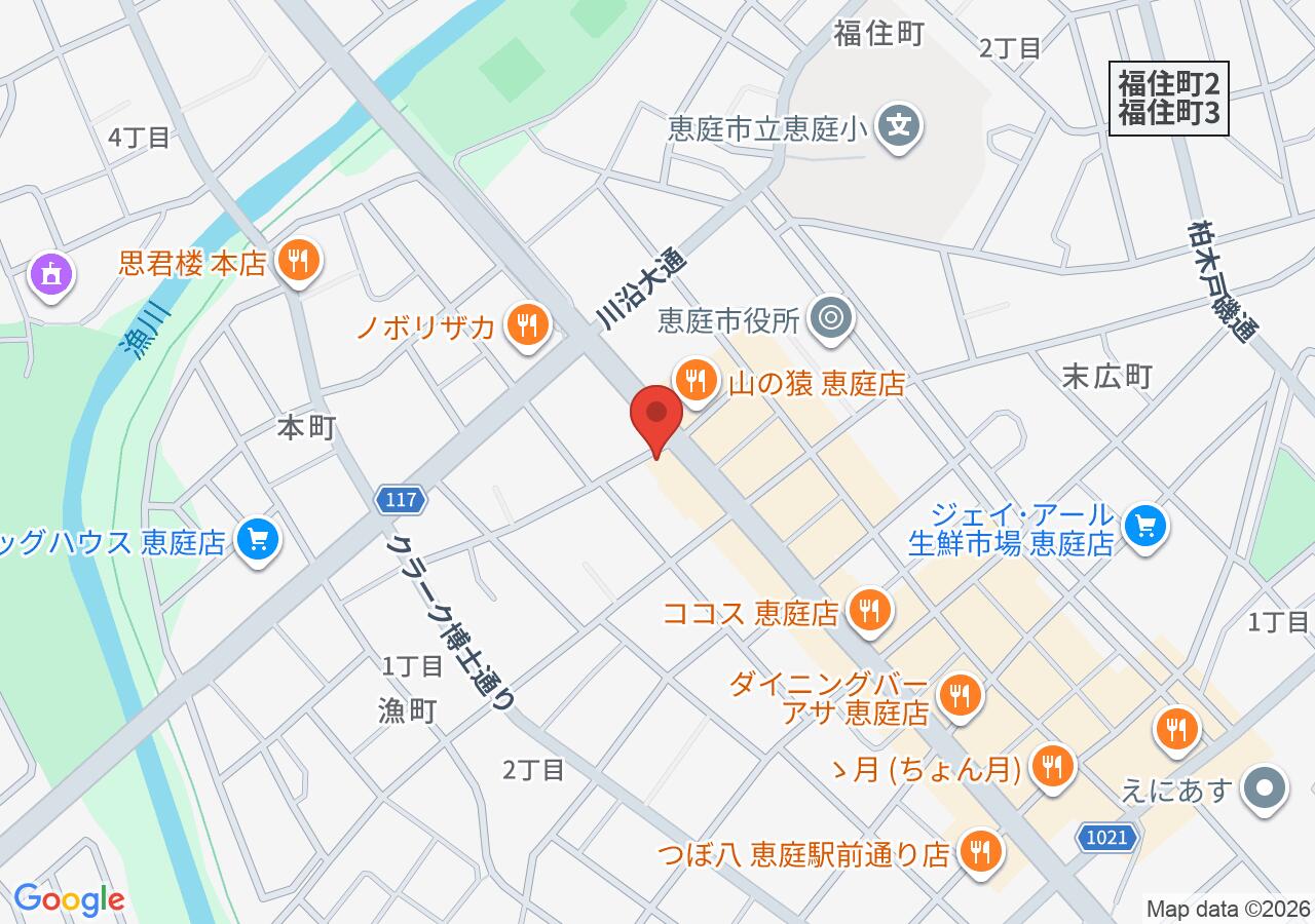 恵庭おとん食堂の地図