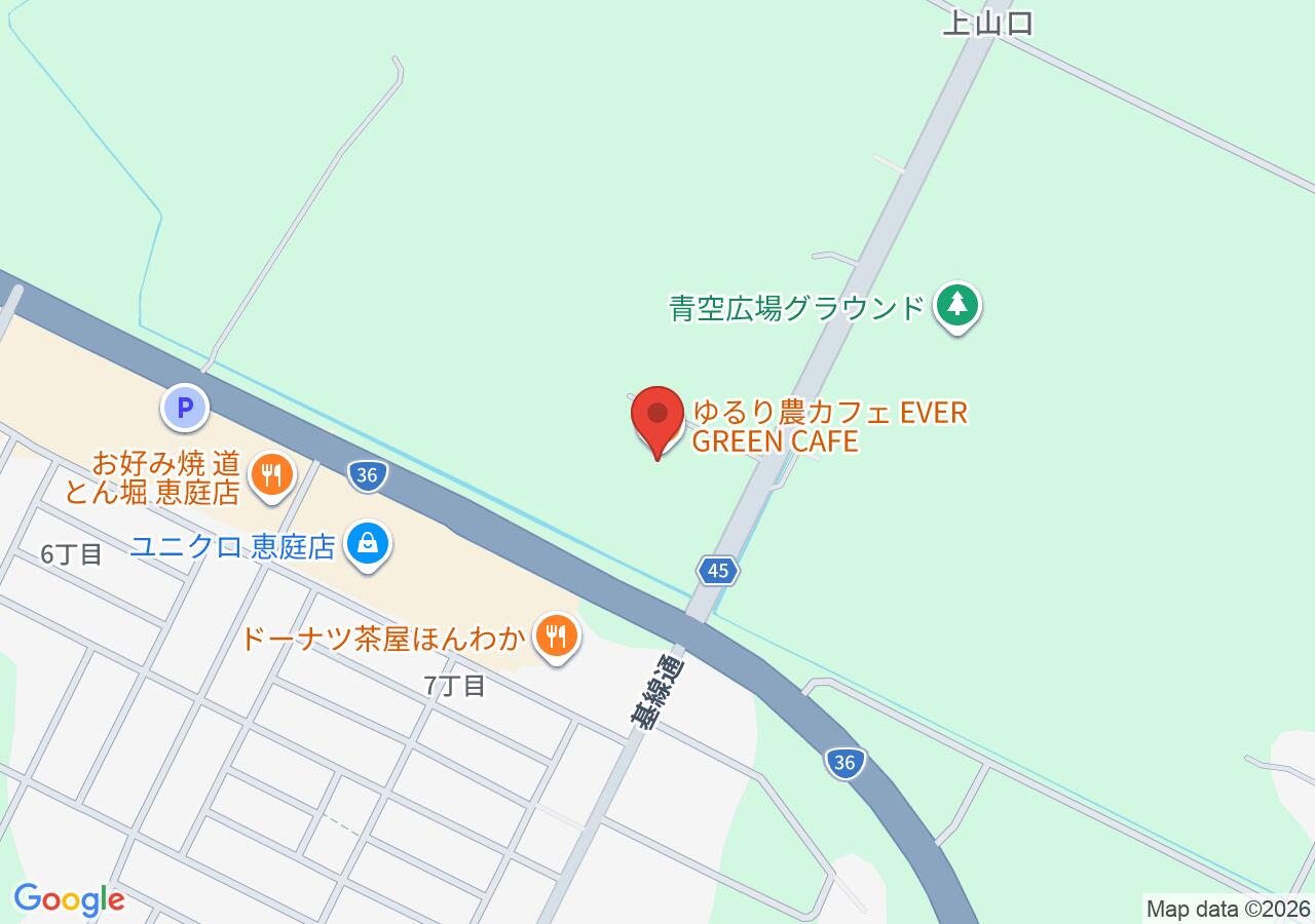 ゆるり農カフェ EVER GREEN CAFEの地図