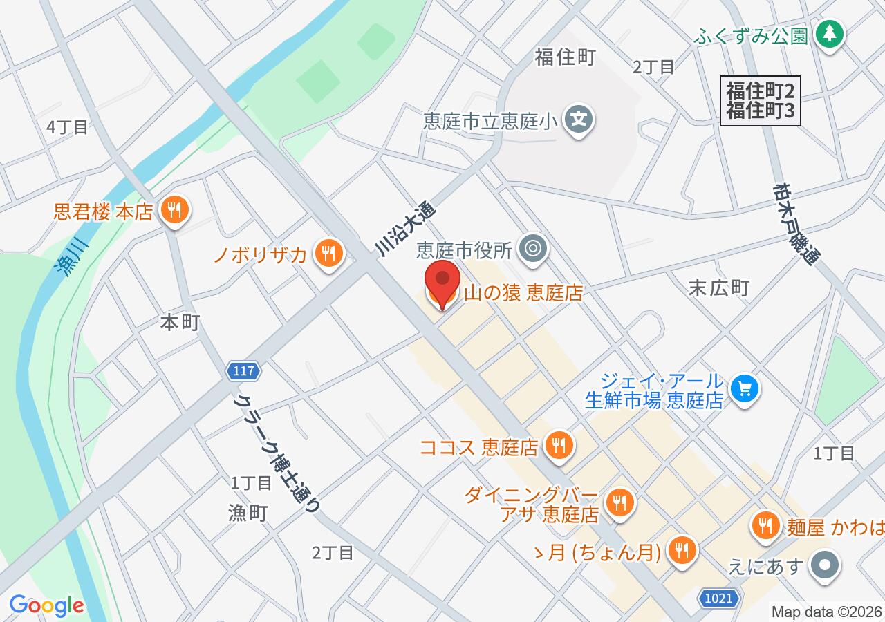 山の猿 恵庭店の地図