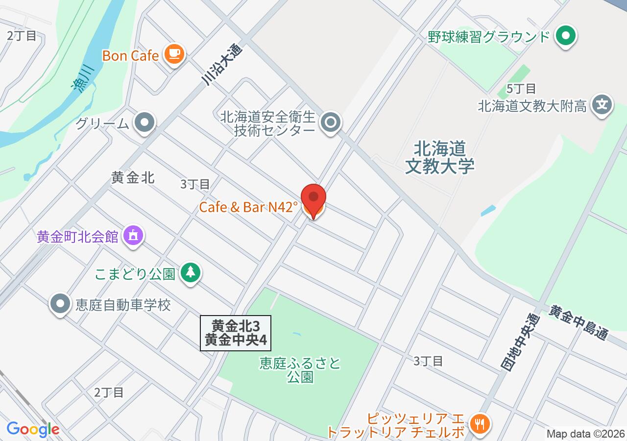 Cafe & Bar N42°の地図