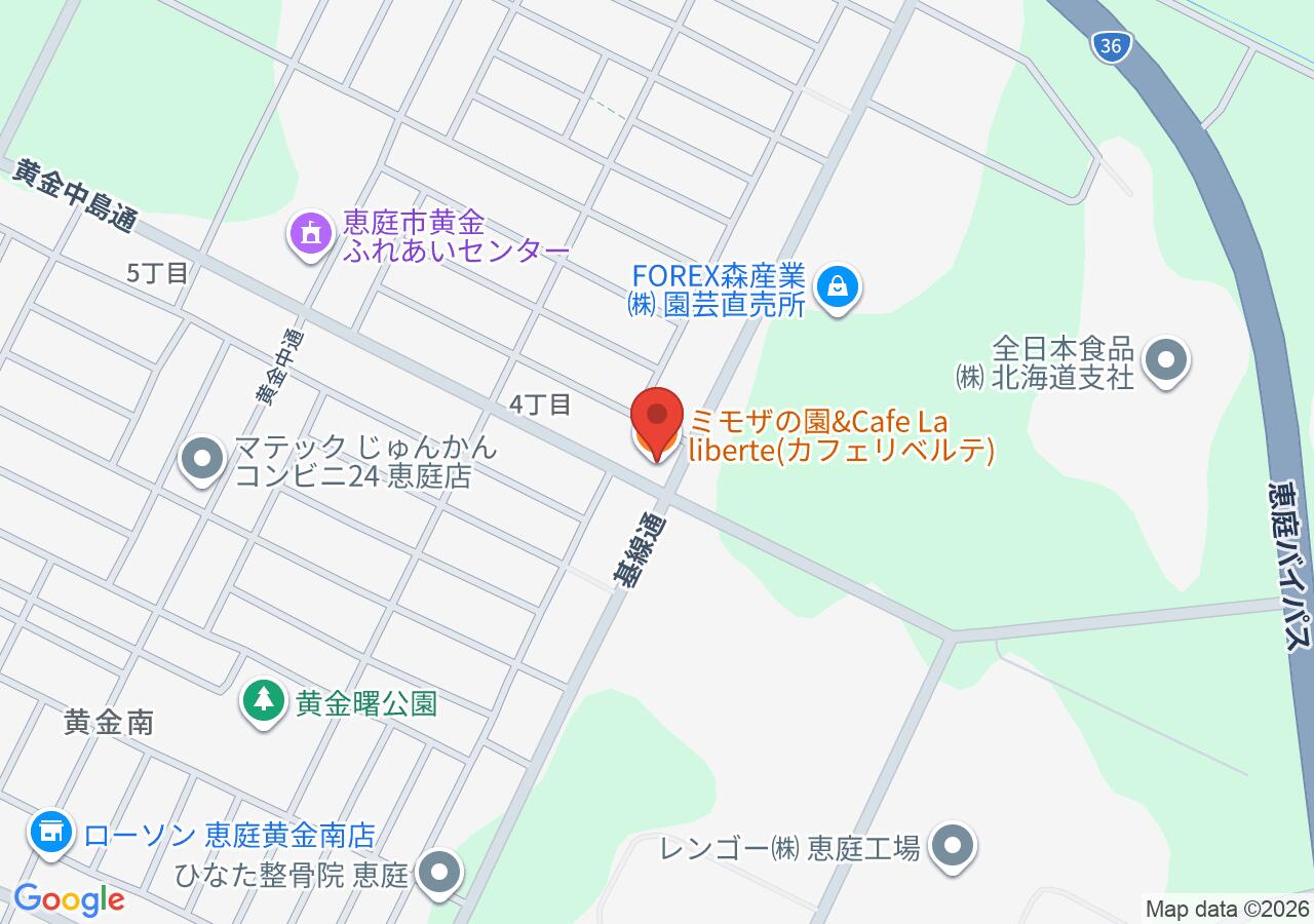 ミモザの園＆Cafe La liberte（カフェリベルテ）の地図