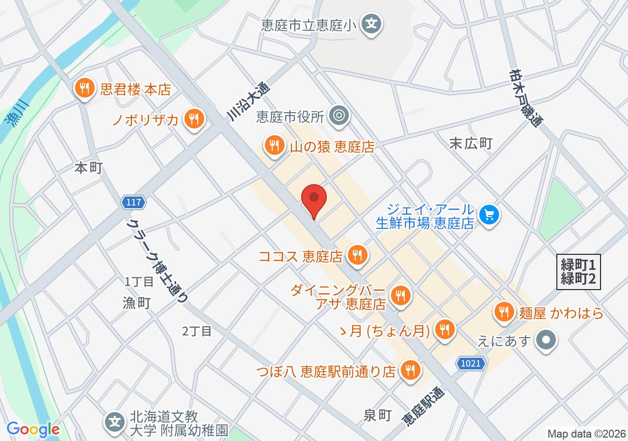 焼肉の武八 恵庭店の地図