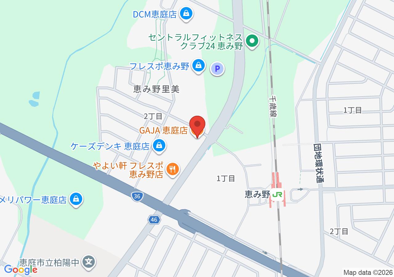 GAJA 恵庭店の地図
