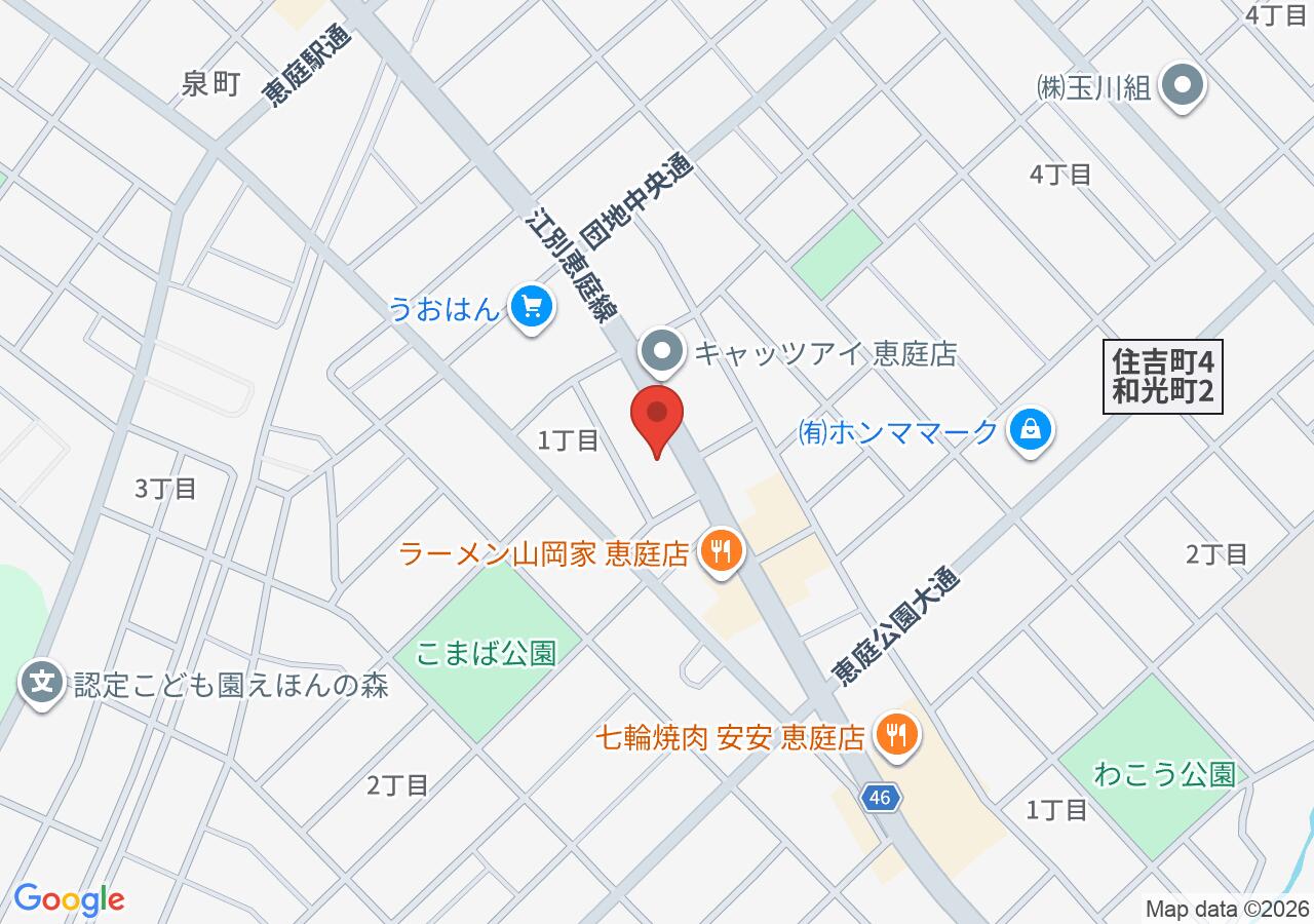 焼肉食べ放題俺の店 恵庭住吉店の地図