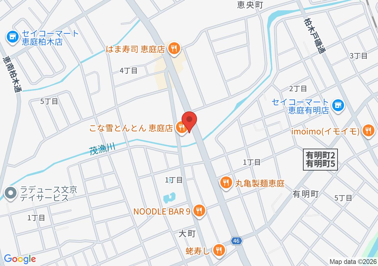 こな雪とんとん 恵庭店の地図