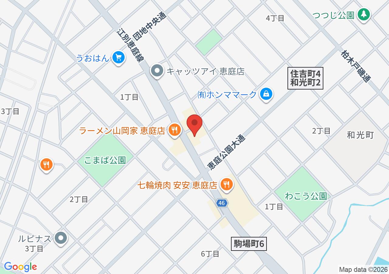 自遊空間 SELF恵庭住吉店の地図