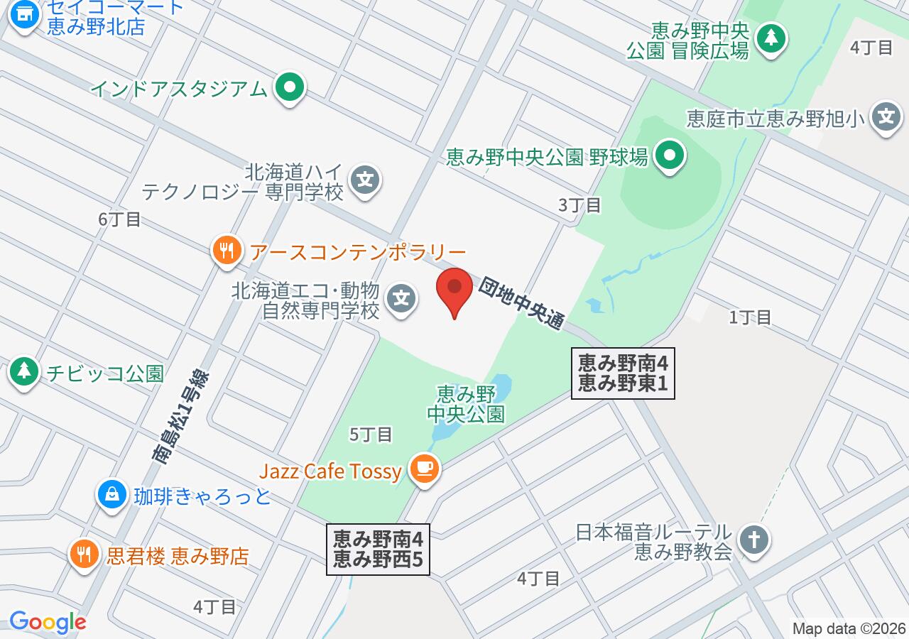 恵庭市立図書館の地図