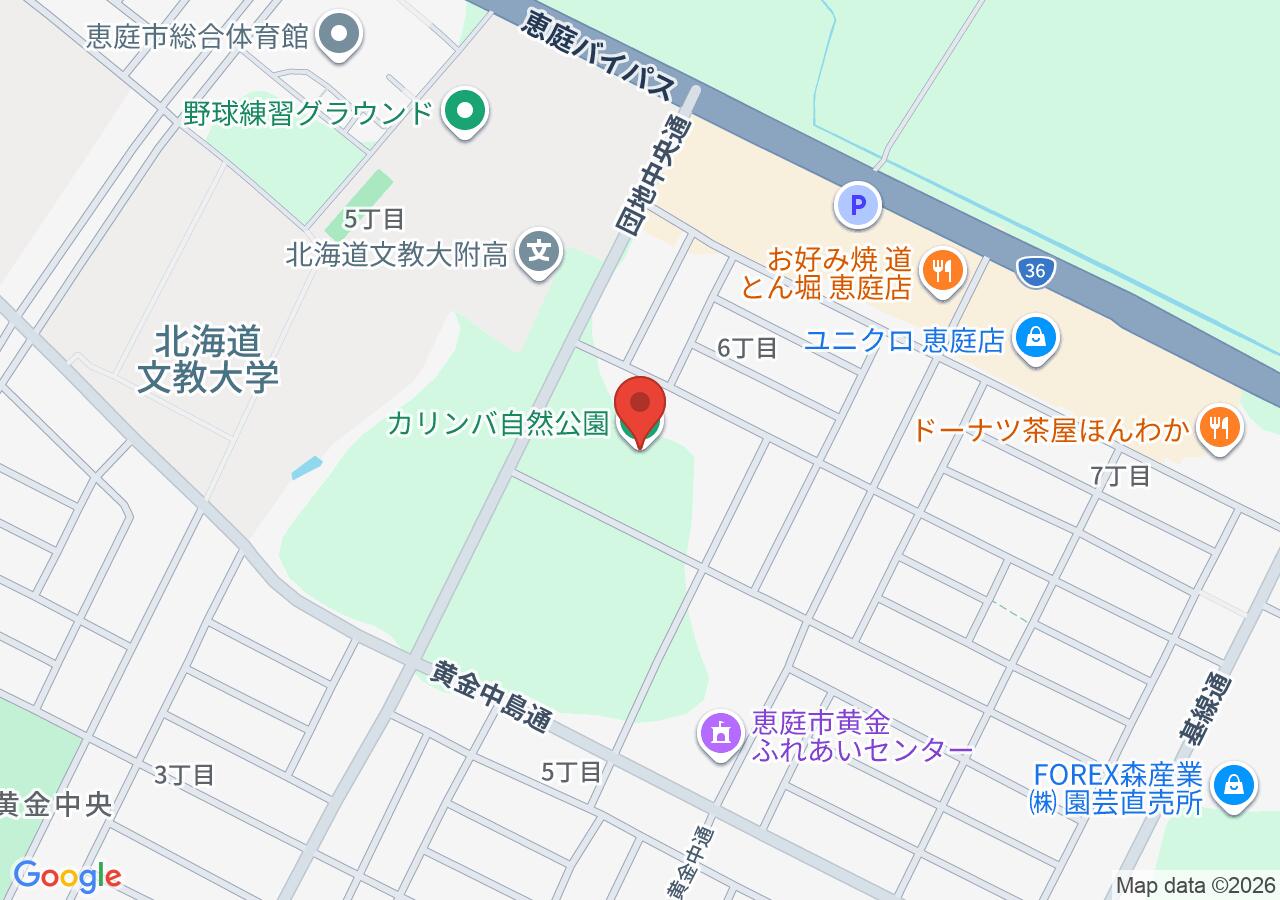 カリンバ自然公園の地図