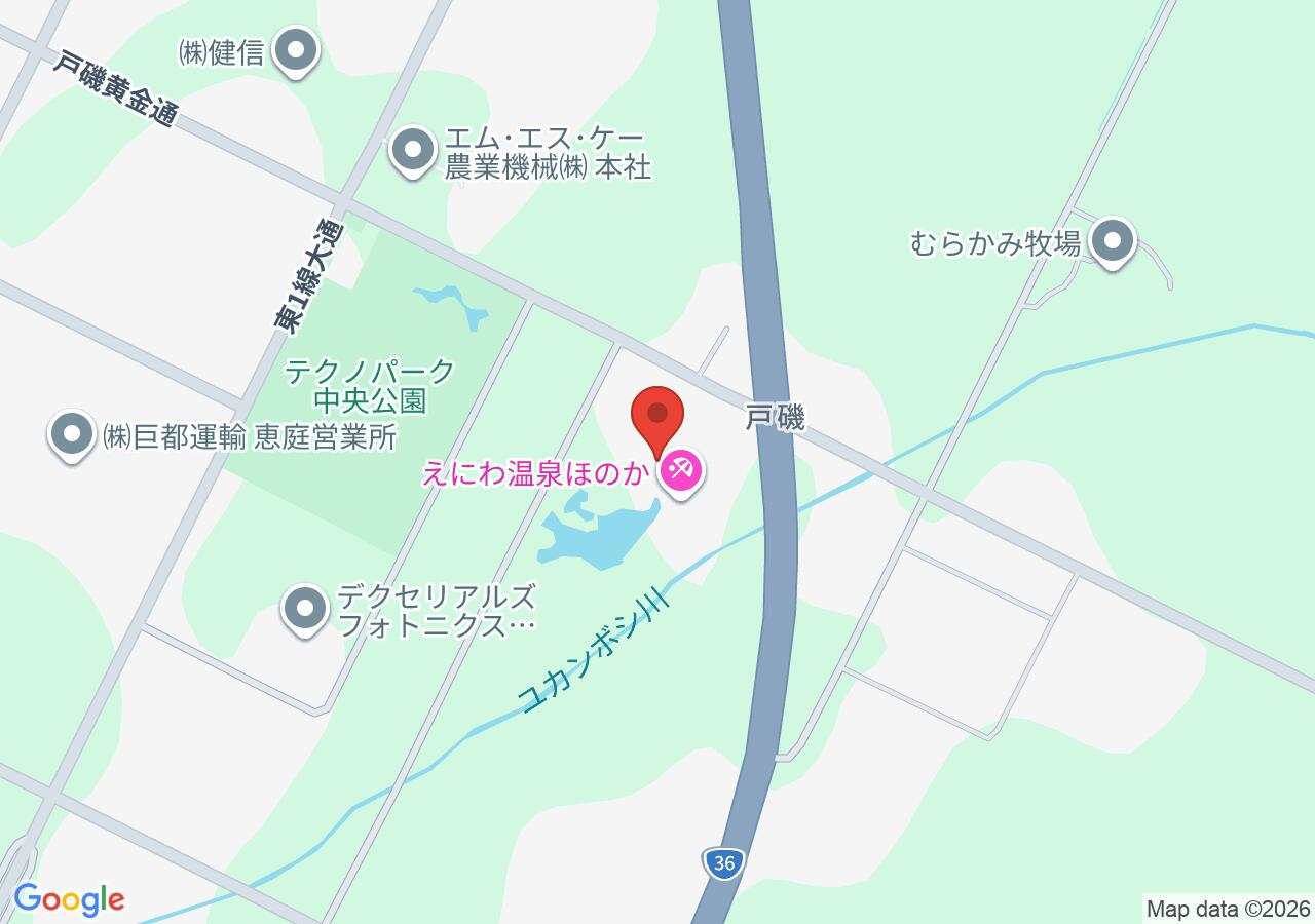えにわ温泉ほのか ほのキャンプ場の地図