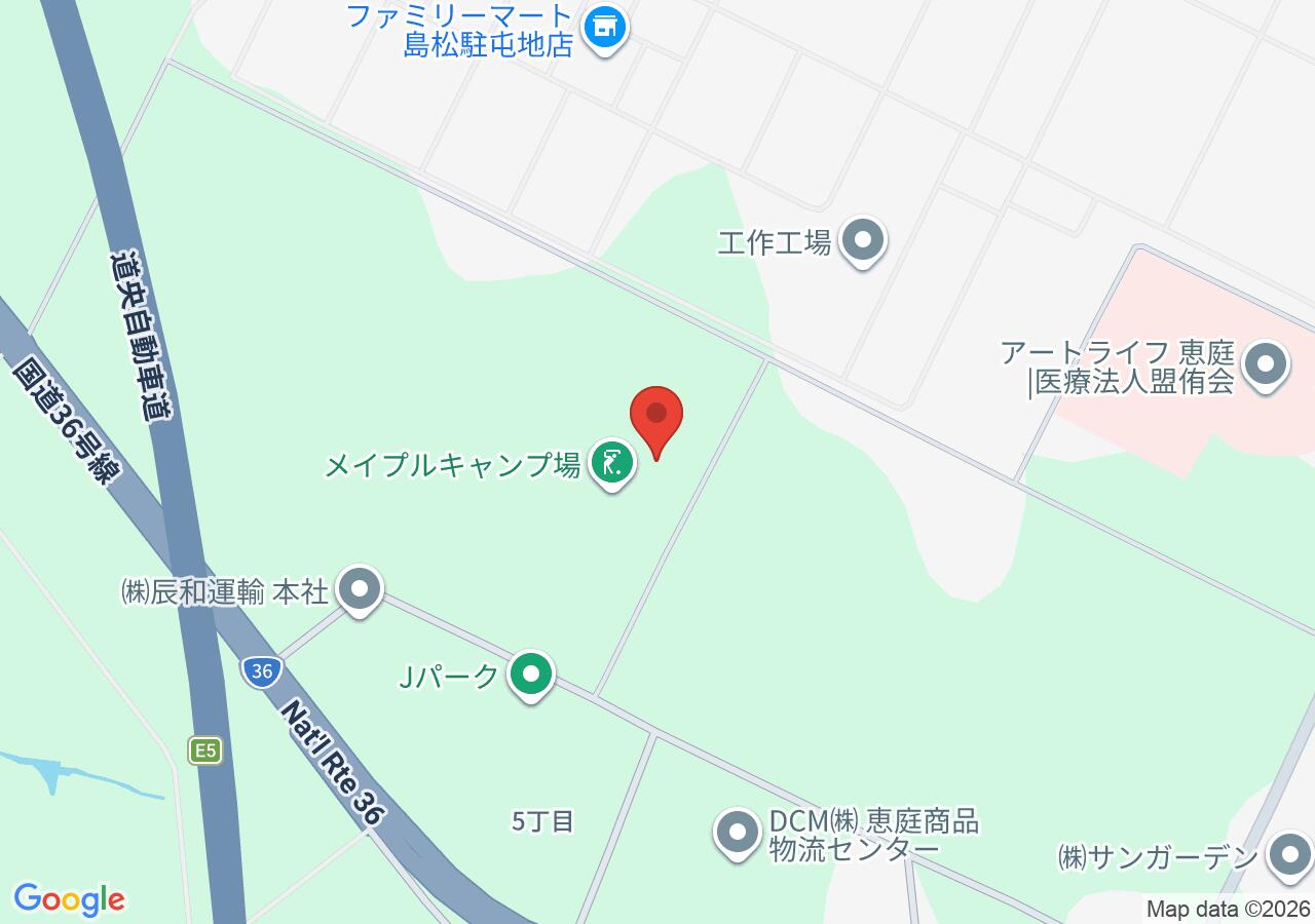 メイプルキャンプ場 ドッグランの地図