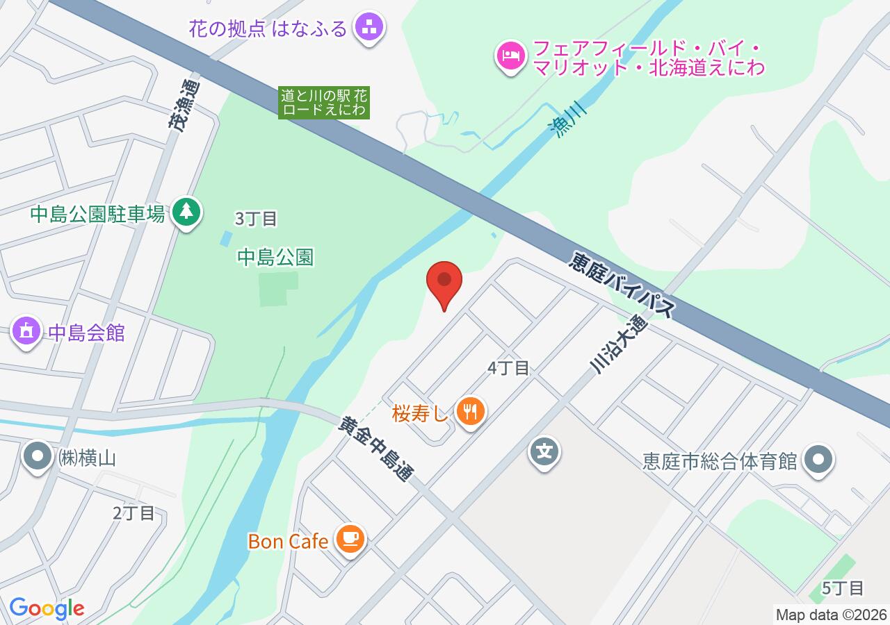 漁川パークゴルフ場カワセミコースの地図