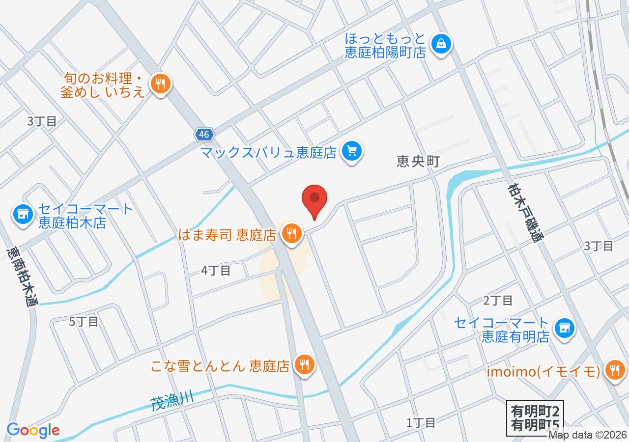 弐萬圓堂恵庭店の地図