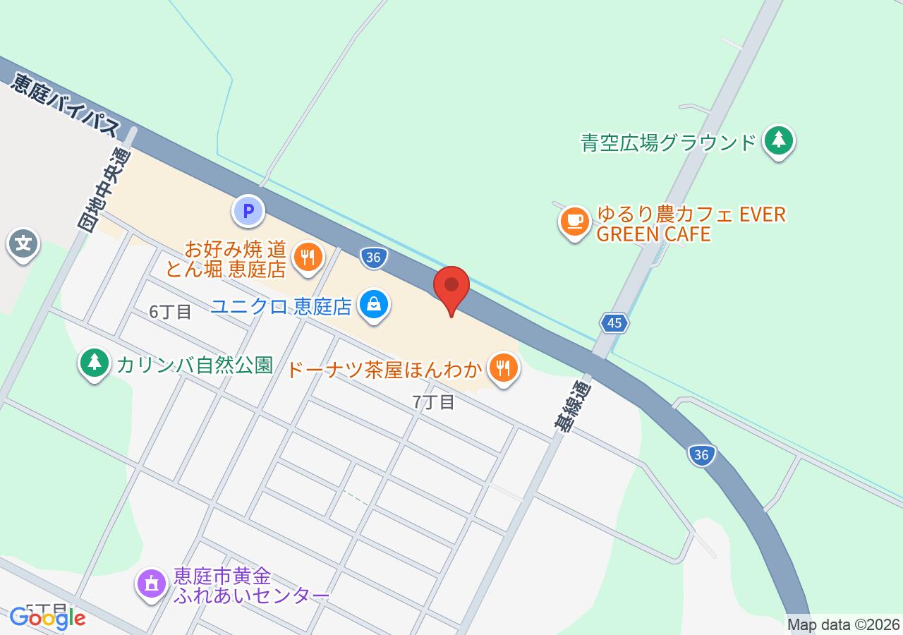 メガネのプリンス恵庭店の地図