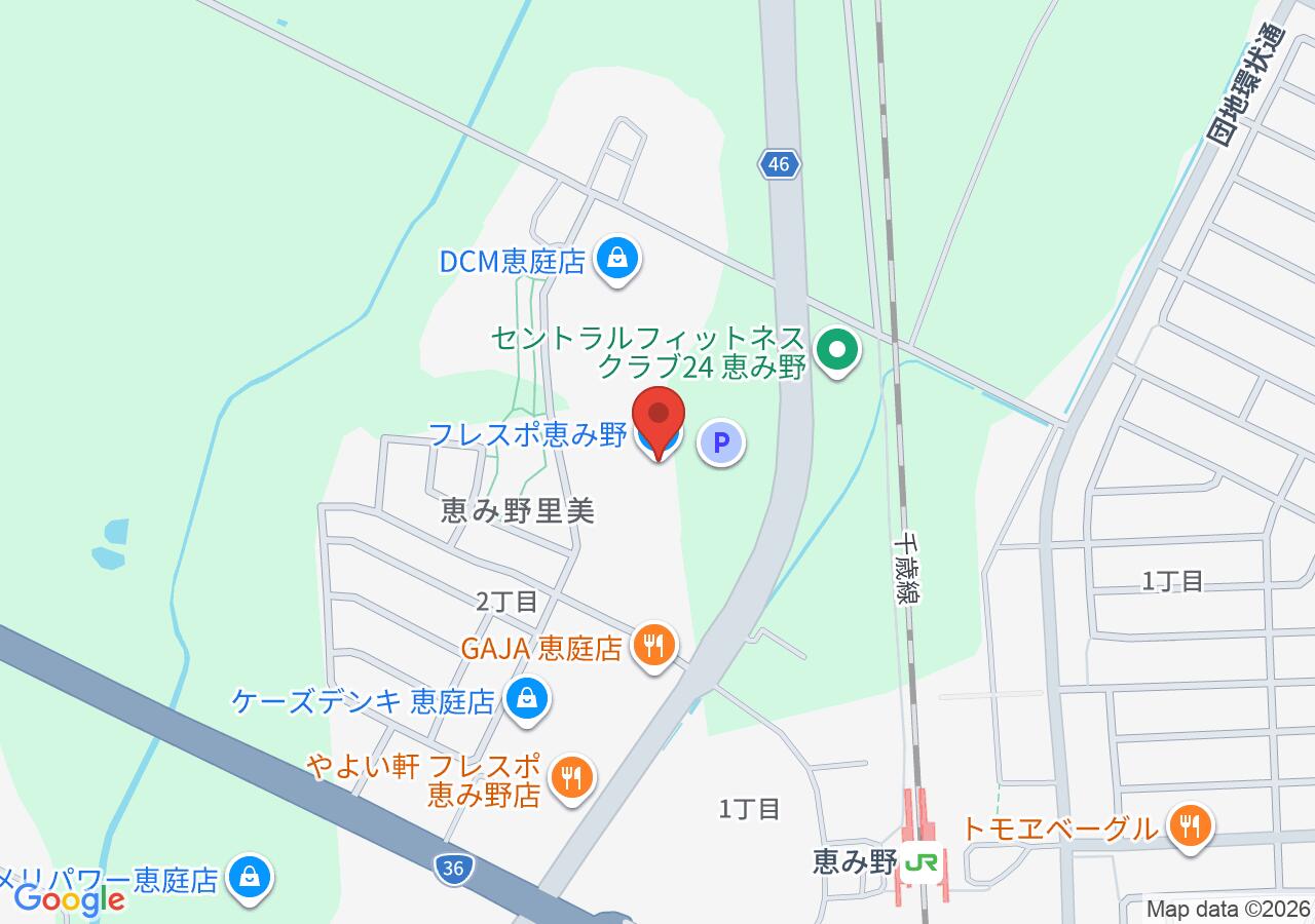 フレスポ恵み野の地図