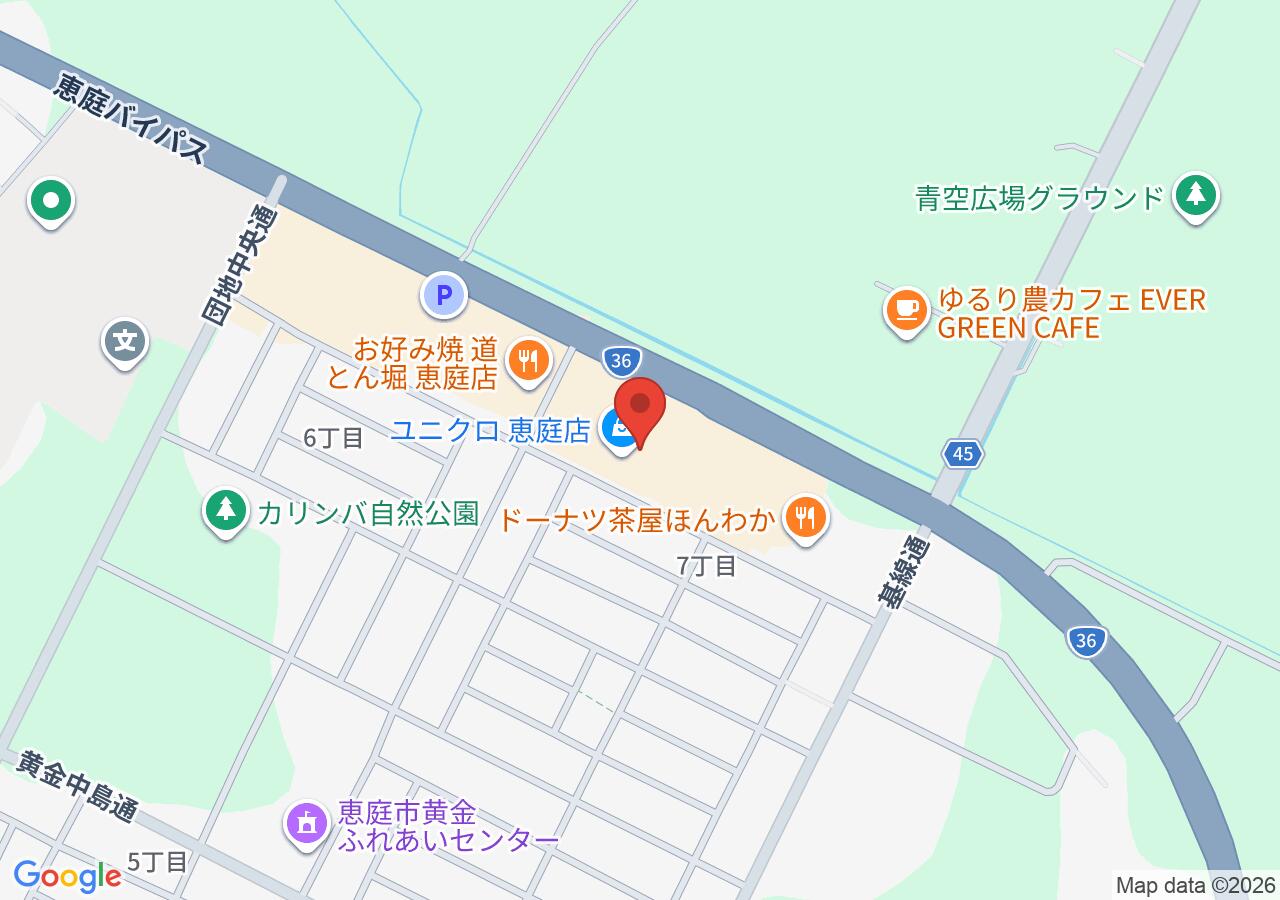 アクロスプラザ恵庭の地図