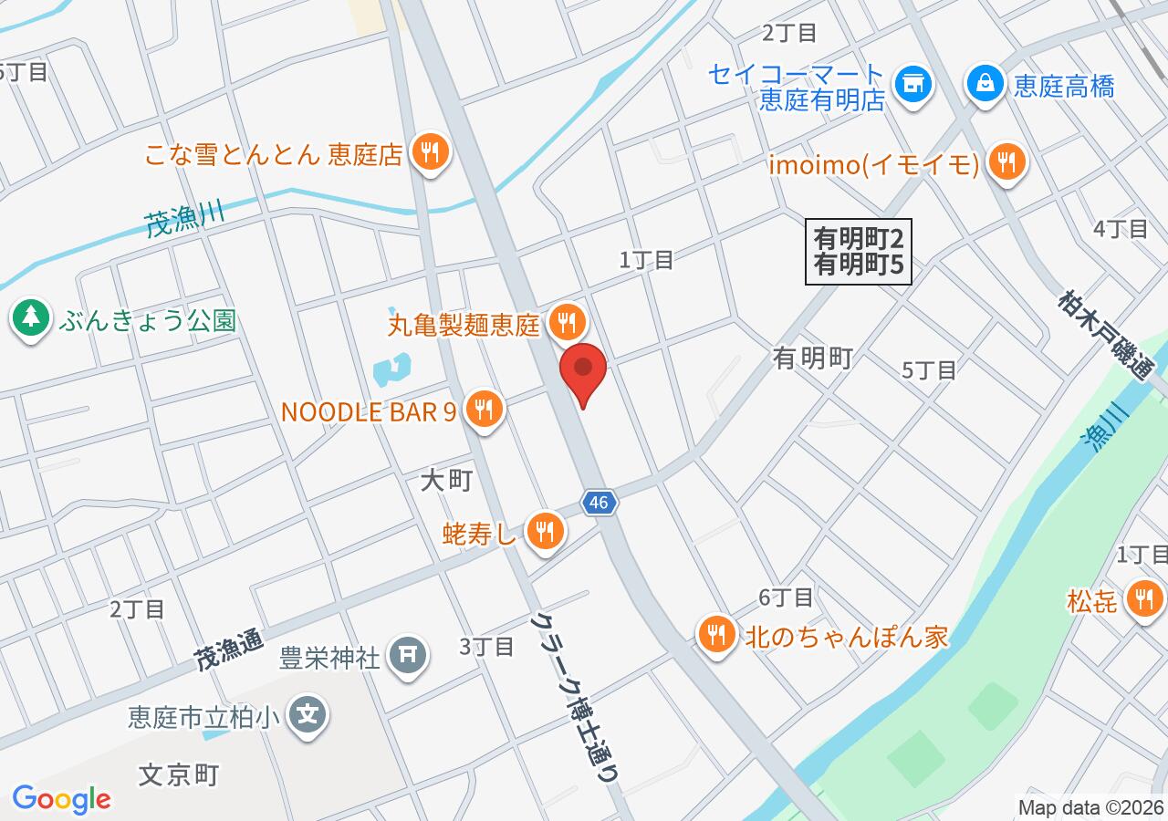 カーウォッシュ恵庭の地図