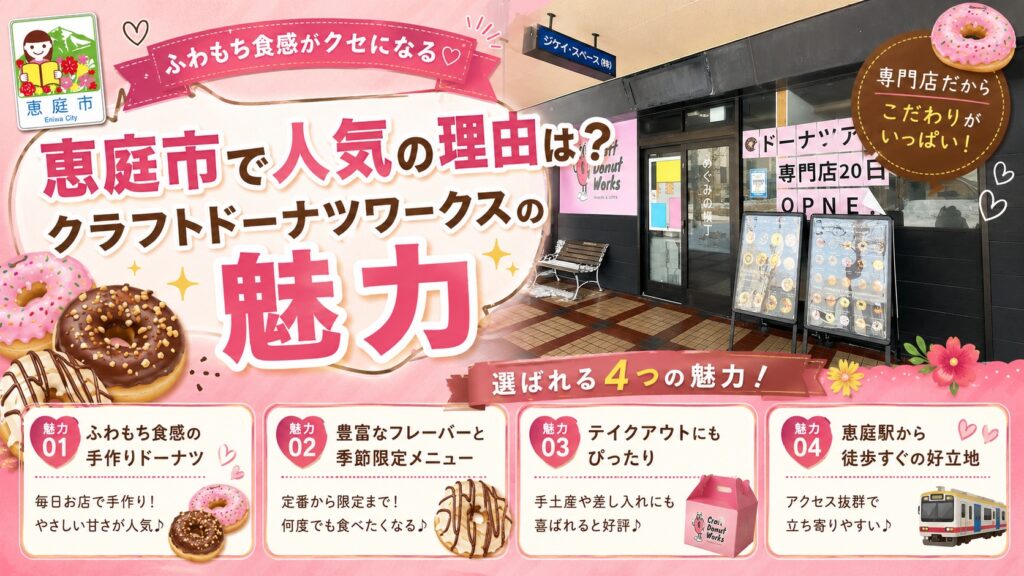 クラフトドーナツワークス恵み野駅前店,クラフトドーナツワークス,恵庭,恵み野,口コミ,評判,レビュー,おすすめ,インスタ
