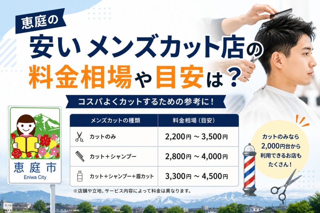 恵庭,メンズカット,床屋,美容室,ヘアサロン,安い,口コミ,評判