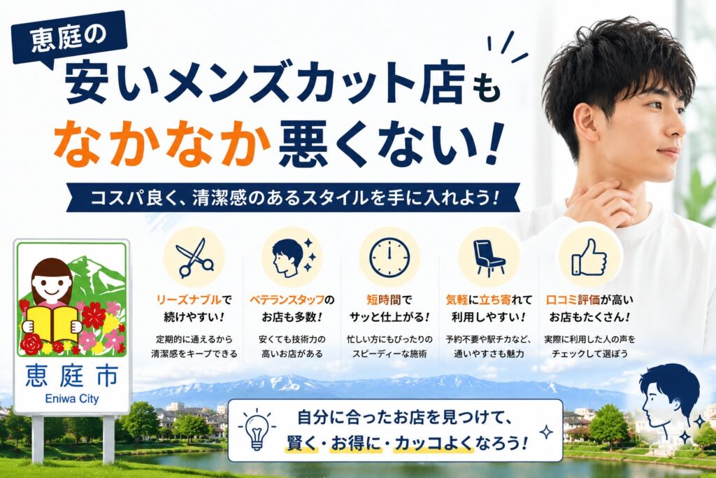 恵庭,メンズカット,床屋,美容室,ヘアサロン,安い,口コミ,評判