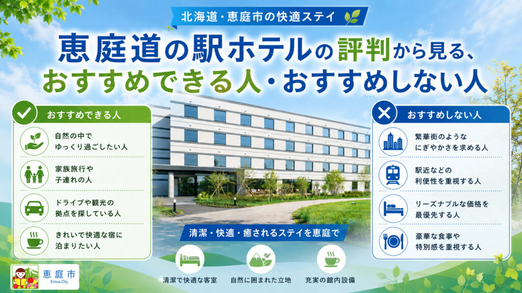 恵庭,道の駅,ホテル.口コミ,評判,おすすめ