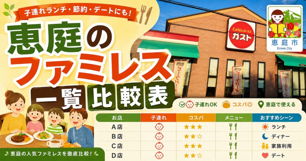 恵庭,ファミレス,ファミリーレストラン,おすすめ,口コミ,評判,子連れ