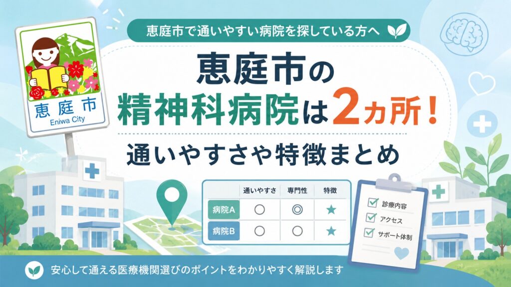 恵庭,精神科,病院,メンタル,特徴,違い