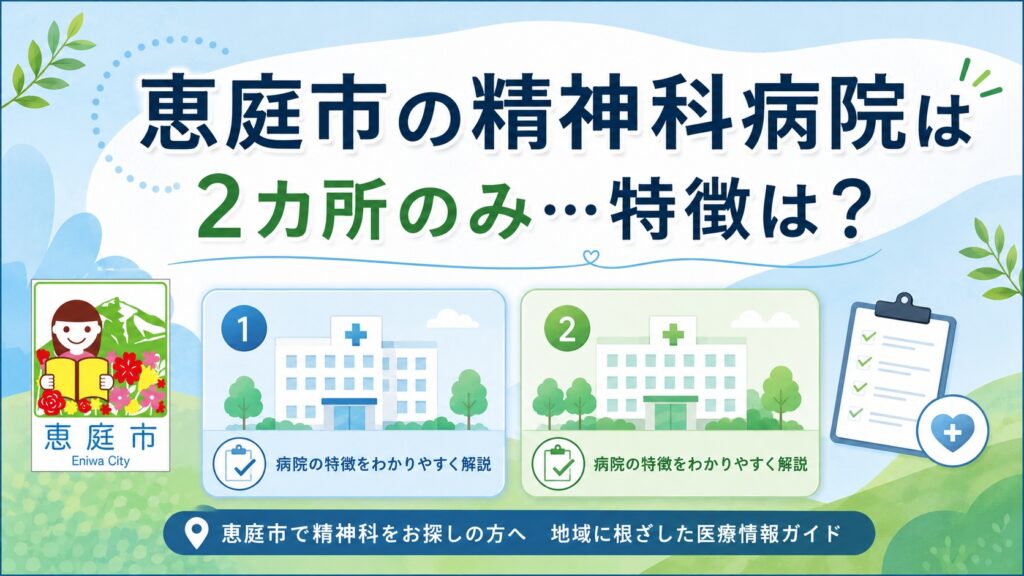 恵庭,精神科,病院,メンタル,特徴,違い