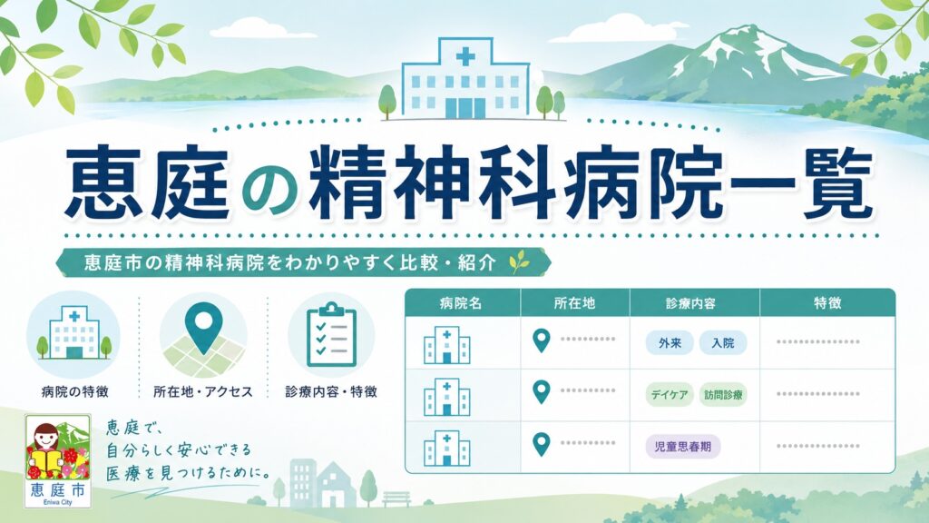 恵庭,精神科,病院,メンタル,特徴,違い