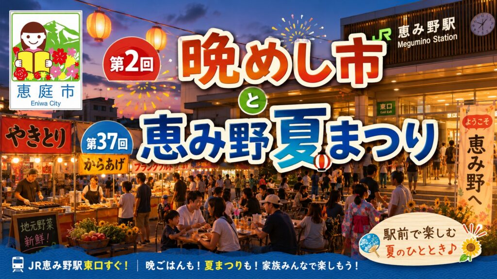 恵庭,夏祭り,2026,盆踊り,花火,イベント,駐車場,恵み野