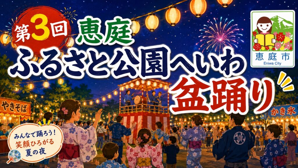 恵庭,夏祭り,2026,盆踊り,花火,イベント,駐車場,ふるさと公園