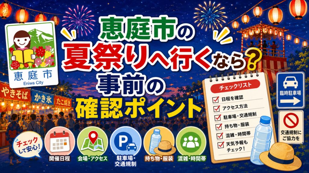 恵庭,夏祭り,2026,盆踊り,花火,イベント,駐車場