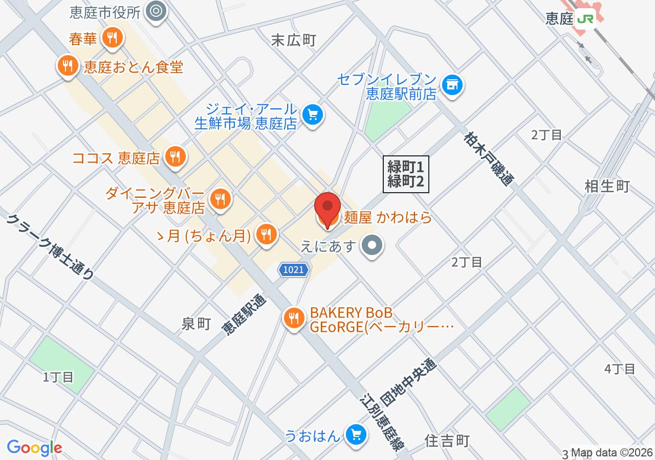 麺屋 かわはらの地図