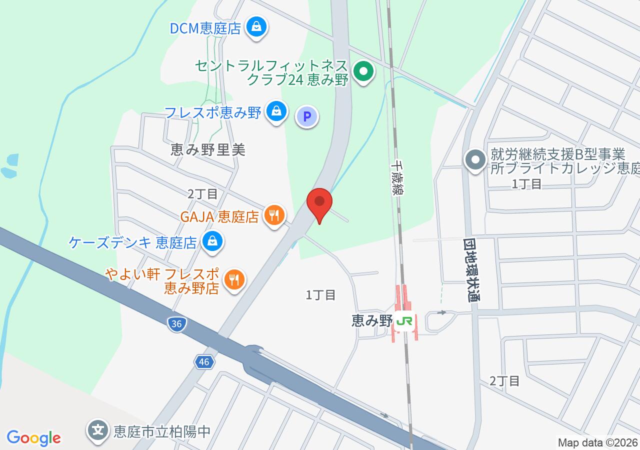 オカモトセルフ セルフ恵庭恵み野の地図