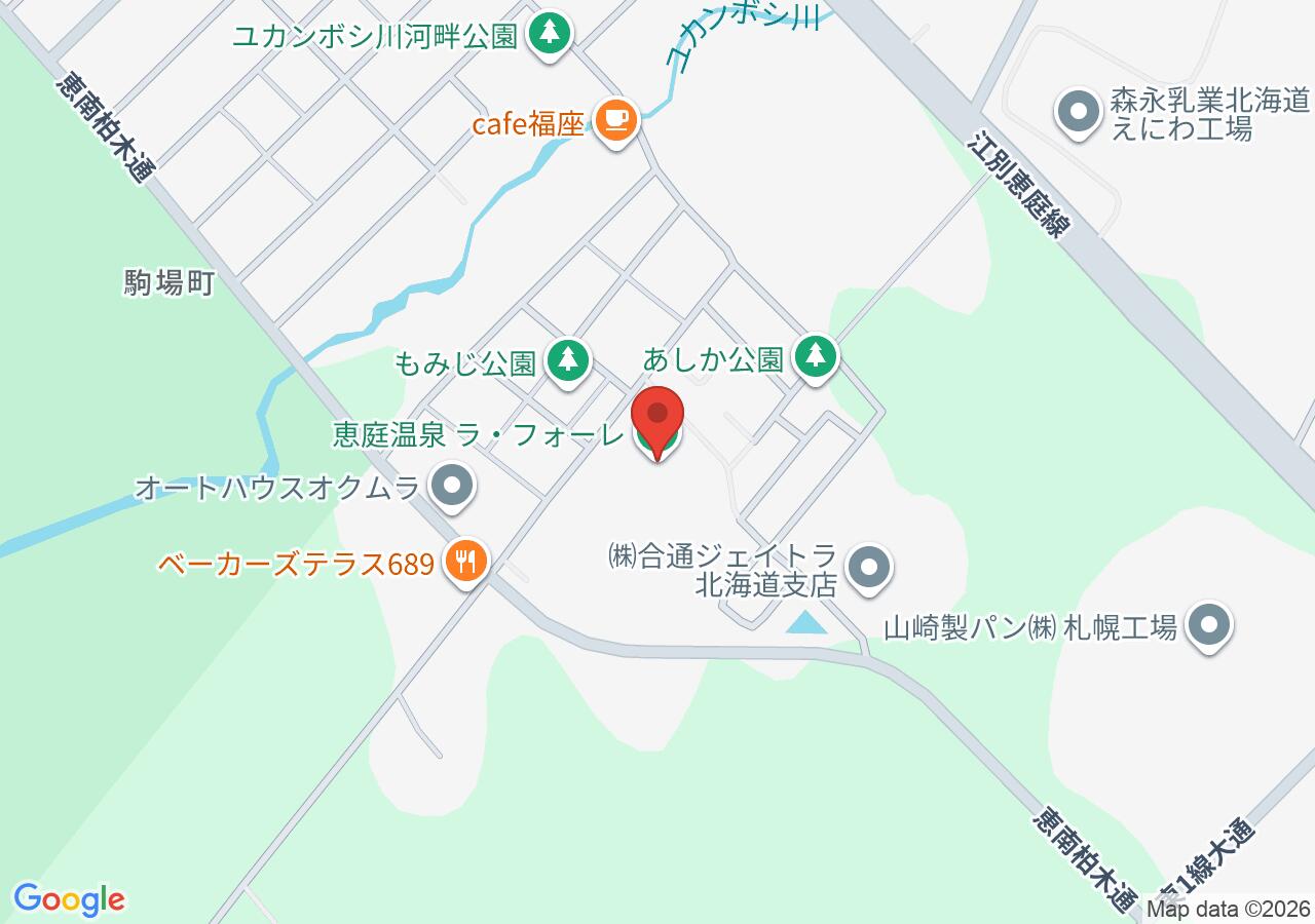 恵庭温泉 ラ・フォーレの地図