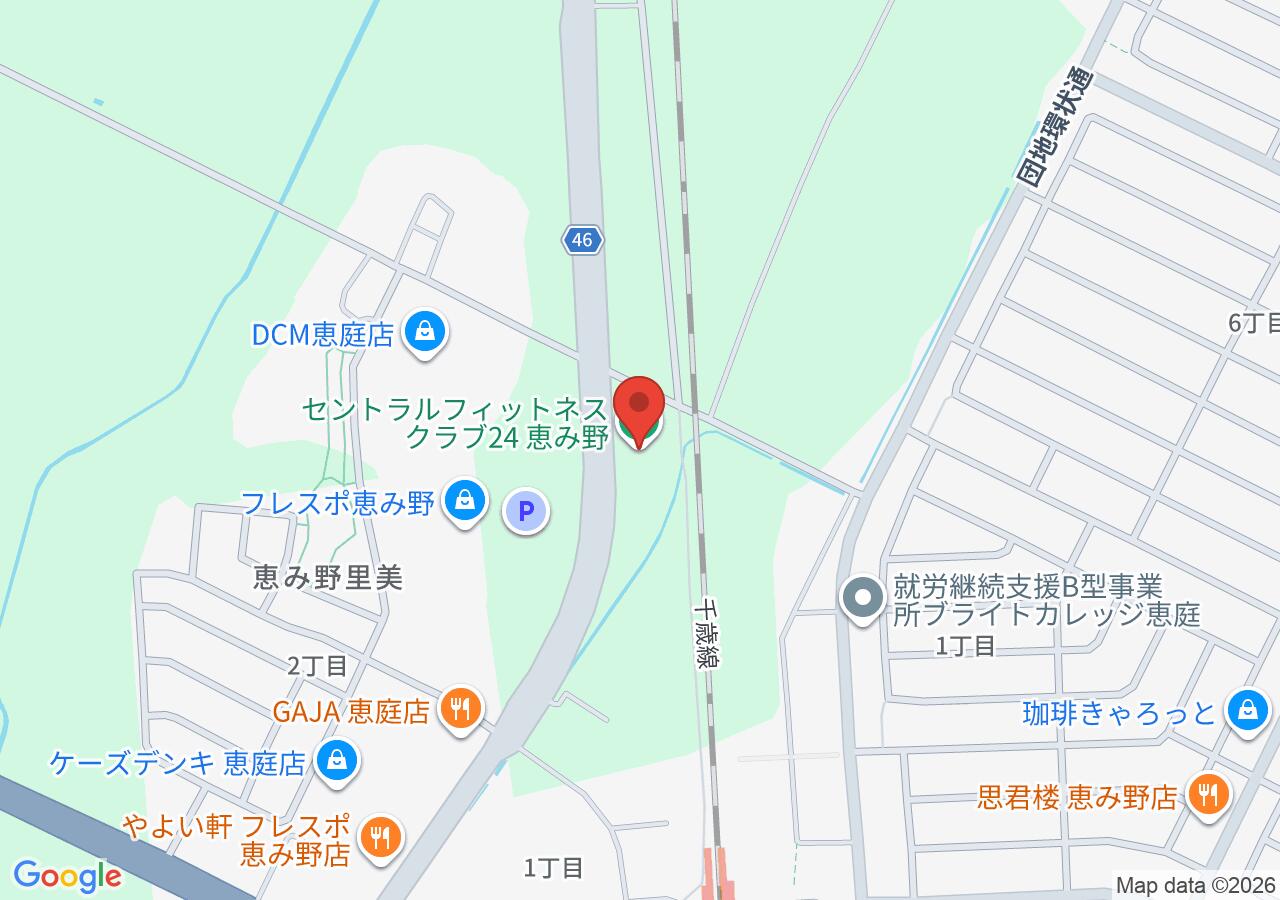 セントラルフィットネスクラブ24 恵み野の地図