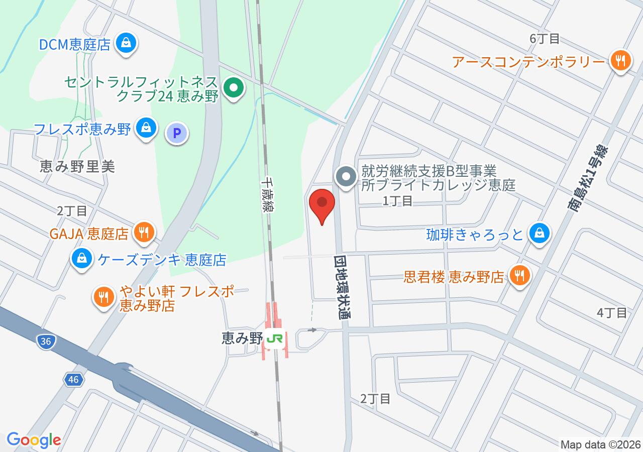 パーラー恵み野ホールの地図