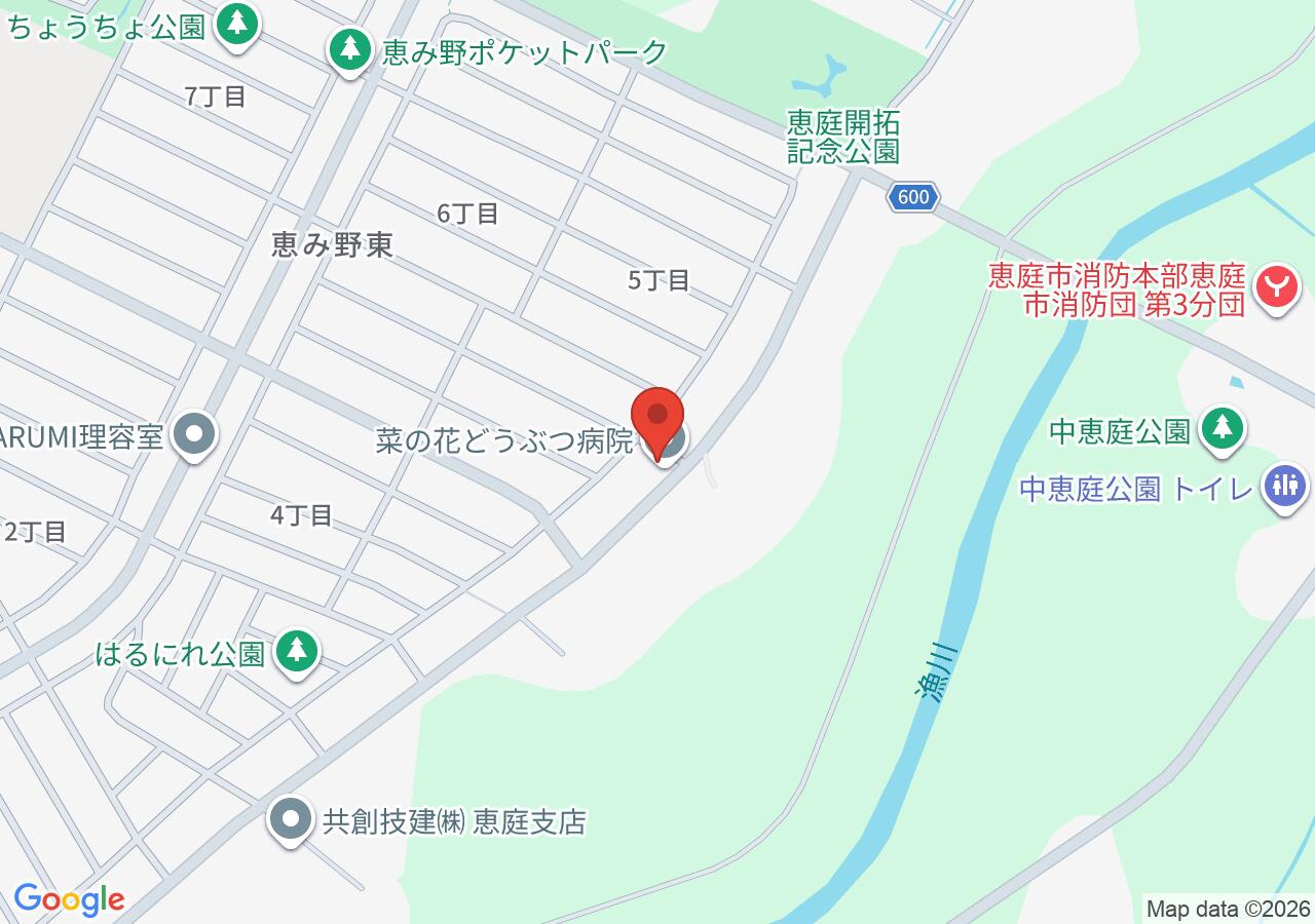 菜の花どうぶつ病院の地図